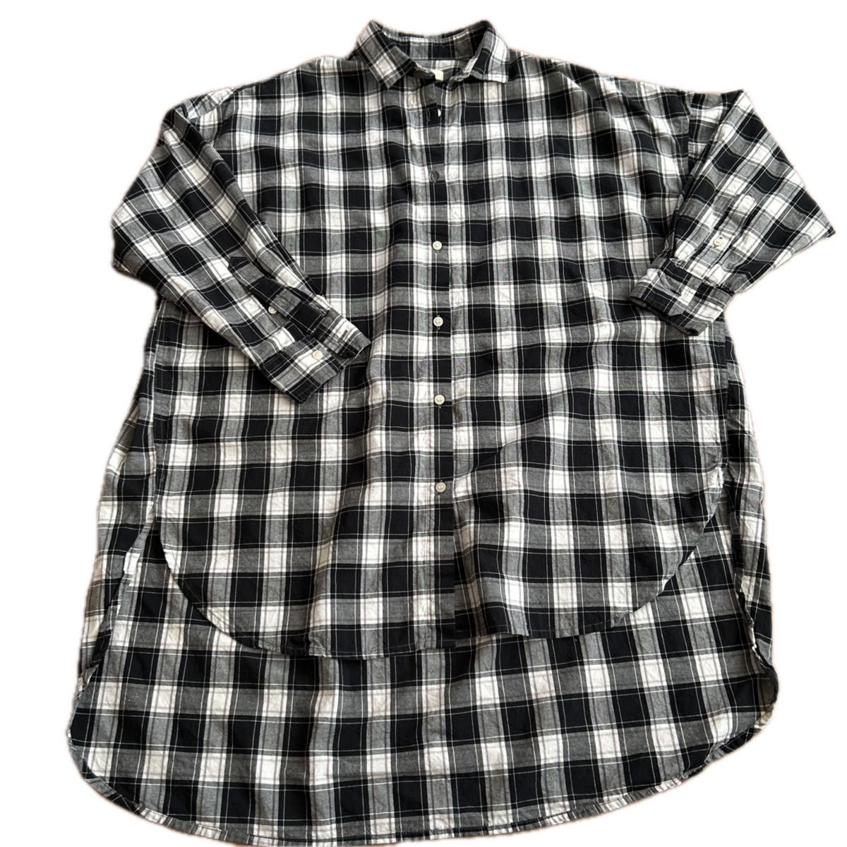 earth muslc&ecology チェックシャツ モノトーン オーバー earth muslc&ecology チェックシャツ モノトーン オーバー
