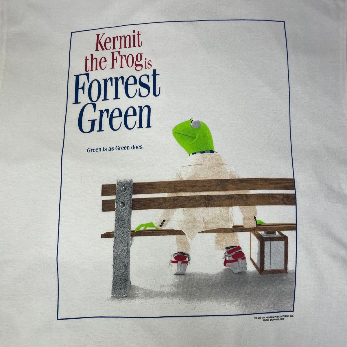 90s Forest Gump Kermit ムービー パロディTシャツ美品XL 90s Forest Gump Kermit ムービー パロディTシャツ美品XL