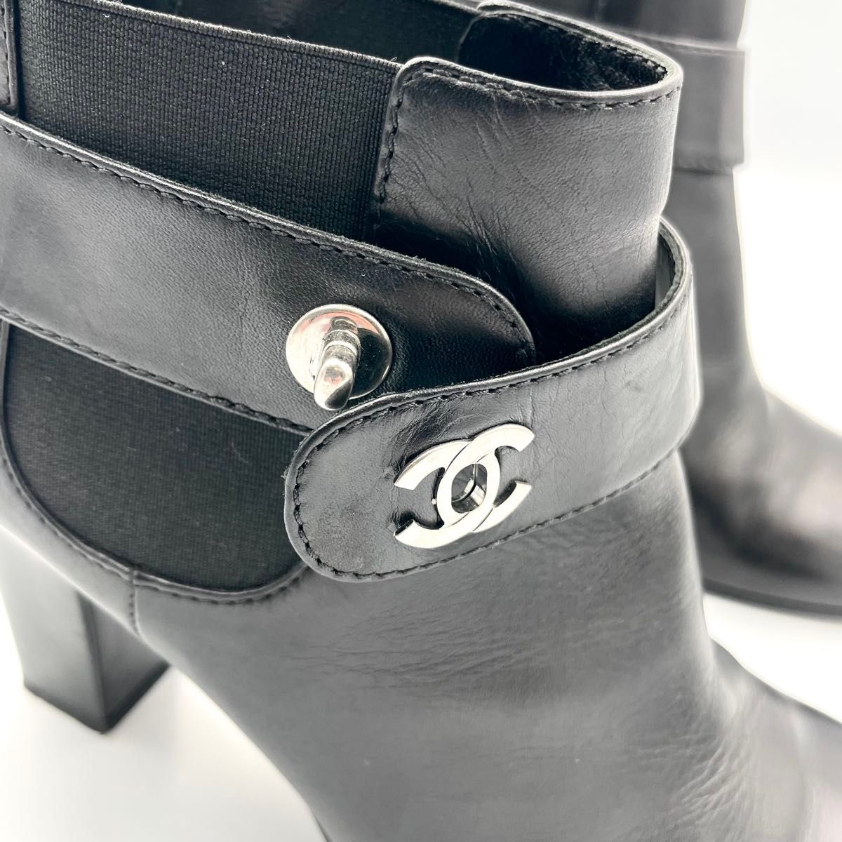 鑑定済・美品 CHANEL シャネル サイドゴアブーツ ココマーク 鑑定済・美品 CHANEL シャネル サイドゴアブーツ ココマーク