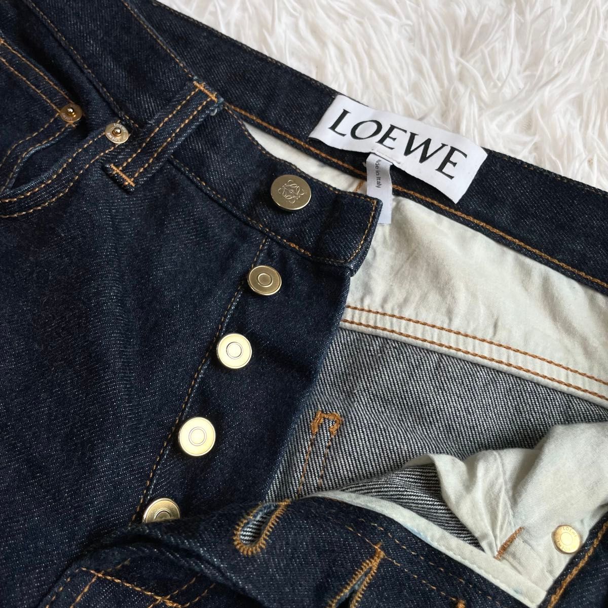 鑑定済・良品 LOEWE ロエベ ストレート デニムパンツ ジーンズ 鑑定済・良品 LOEWE ロエベ ストレート デニムパンツ ジーンズ