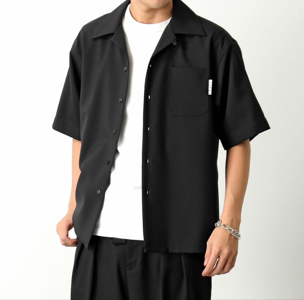 MARNI マルニ トロピカルウール シャツ 半袖 半袖シャツ MARNI マルニ トロピカルウール シャツ 半袖 半袖シャツ