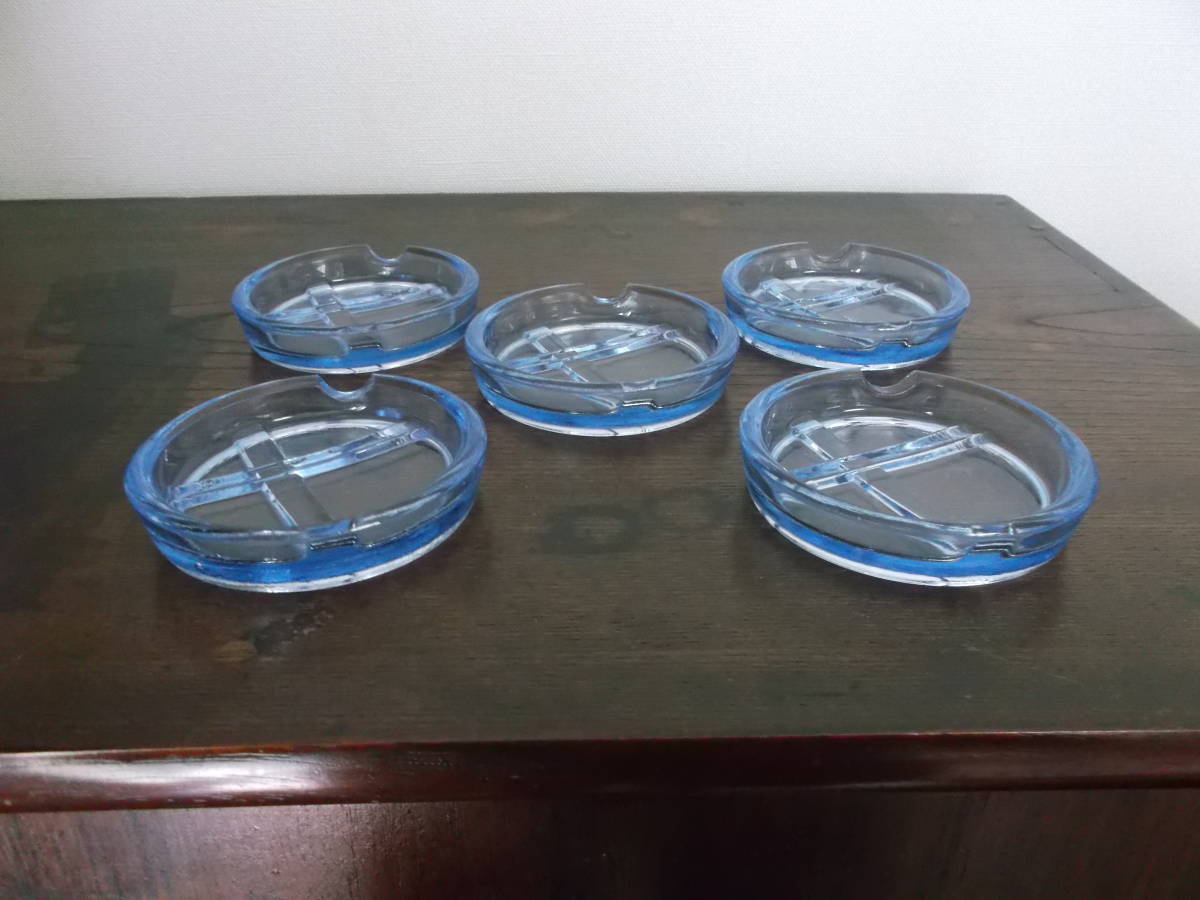  Showa Retro glass made small ... ashtray one person for 5 piece collection [ R6.2 ]