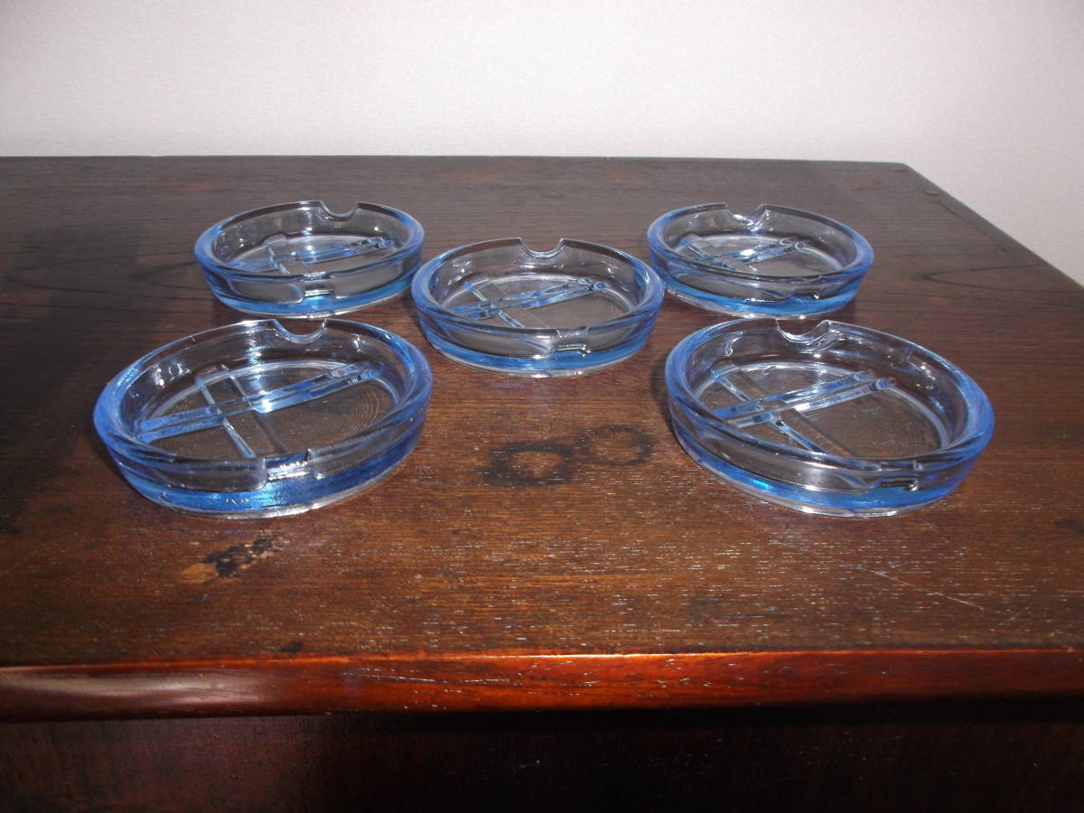  Showa Retro glass made small ... ashtray one person for 5 piece collection [ R6.2 ]