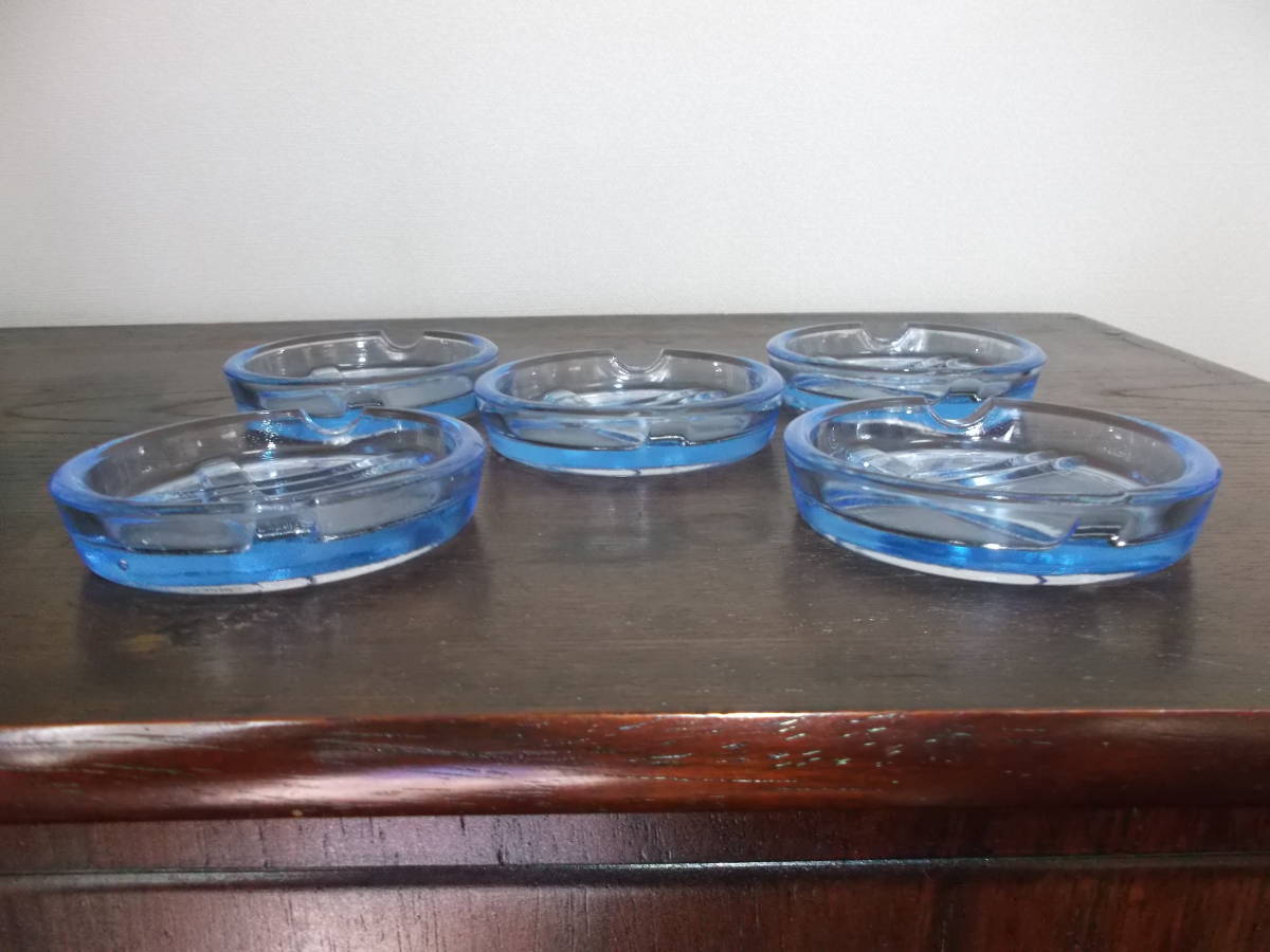  Showa Retro glass made small ... ashtray one person for 5 piece collection [ R6.2 ]