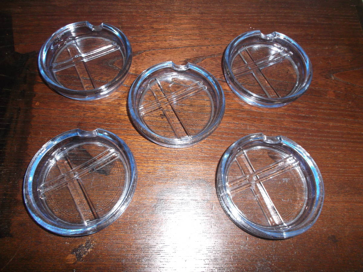  Showa Retro glass made small ... ashtray one person for 5 piece collection [ R6.2 ]