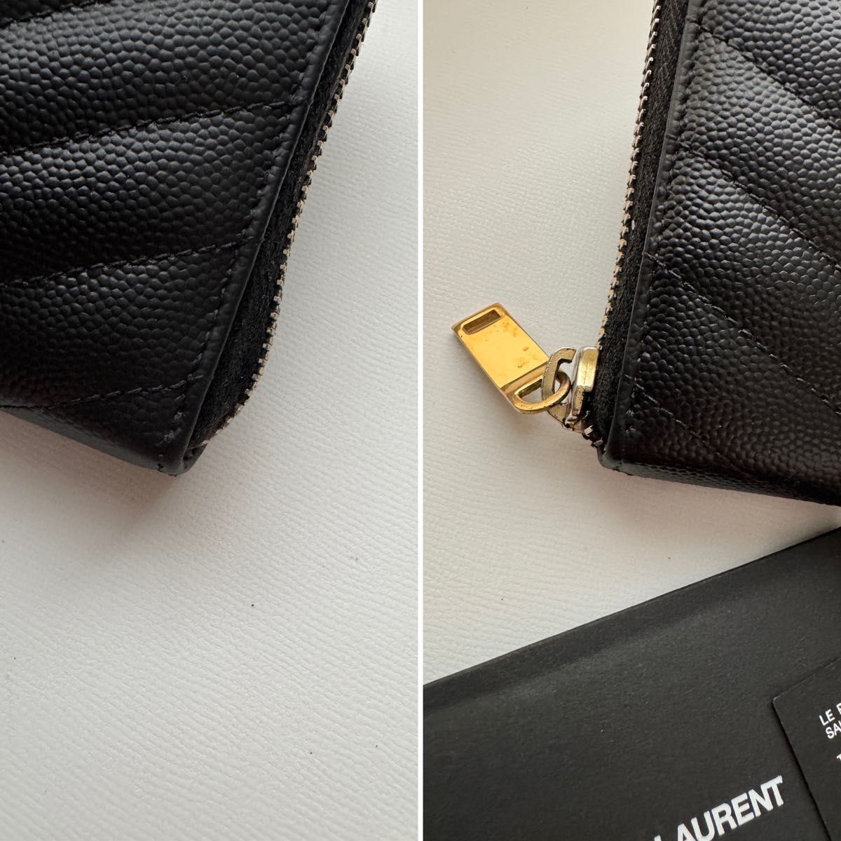 美品】 Saint Laurentイブサンローランラウンドファスナー長財布 美品】 Saint Laurentイブサンローランラウンドファスナー長財布