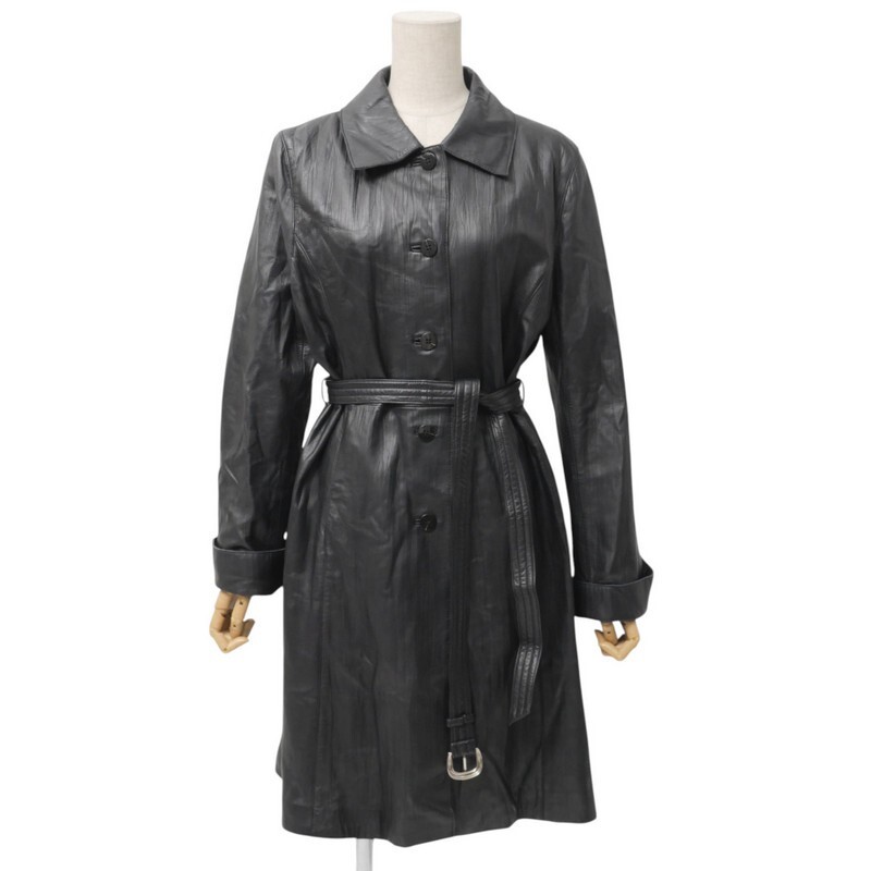 GR3309▽バルマン/BALMAIN*本革/羊革*レザーコート ベルテッド GR3309▽バルマン/BALMAIN*本革/羊革*レザーコート ベルテッド