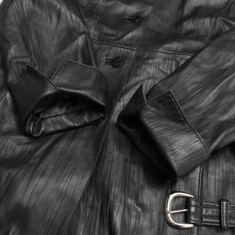 GR3309▽バルマン/BALMAIN*本革/羊革*レザーコート ベルテッド GR3309▽バルマン/BALMAIN*本革/羊革*レザーコート ベルテッド