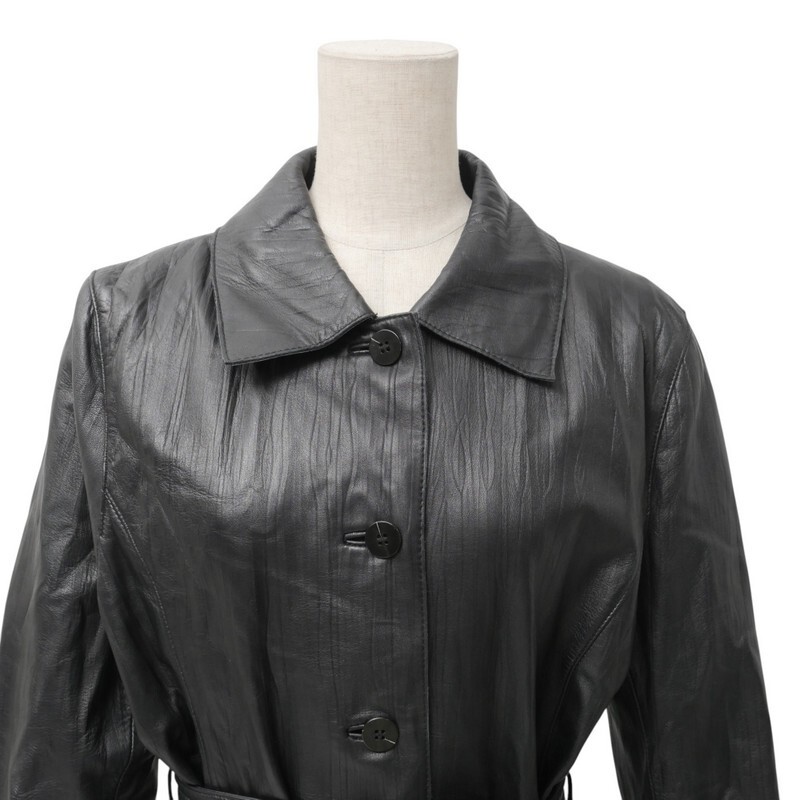 GR3309▽バルマン/BALMAIN*本革/羊革*レザーコート ベルテッド GR3309▽バルマン/BALMAIN*本革/羊革*レザーコート ベルテッド
