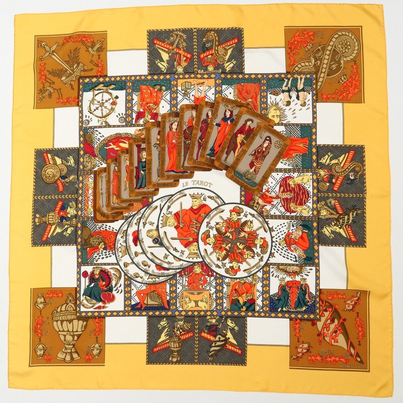 TI8019*HERMES エルメス カレ90《LE TAROT タロットカード》大判 TI8019*HERMES エルメス カレ90《LE TAROT タロットカード》大判