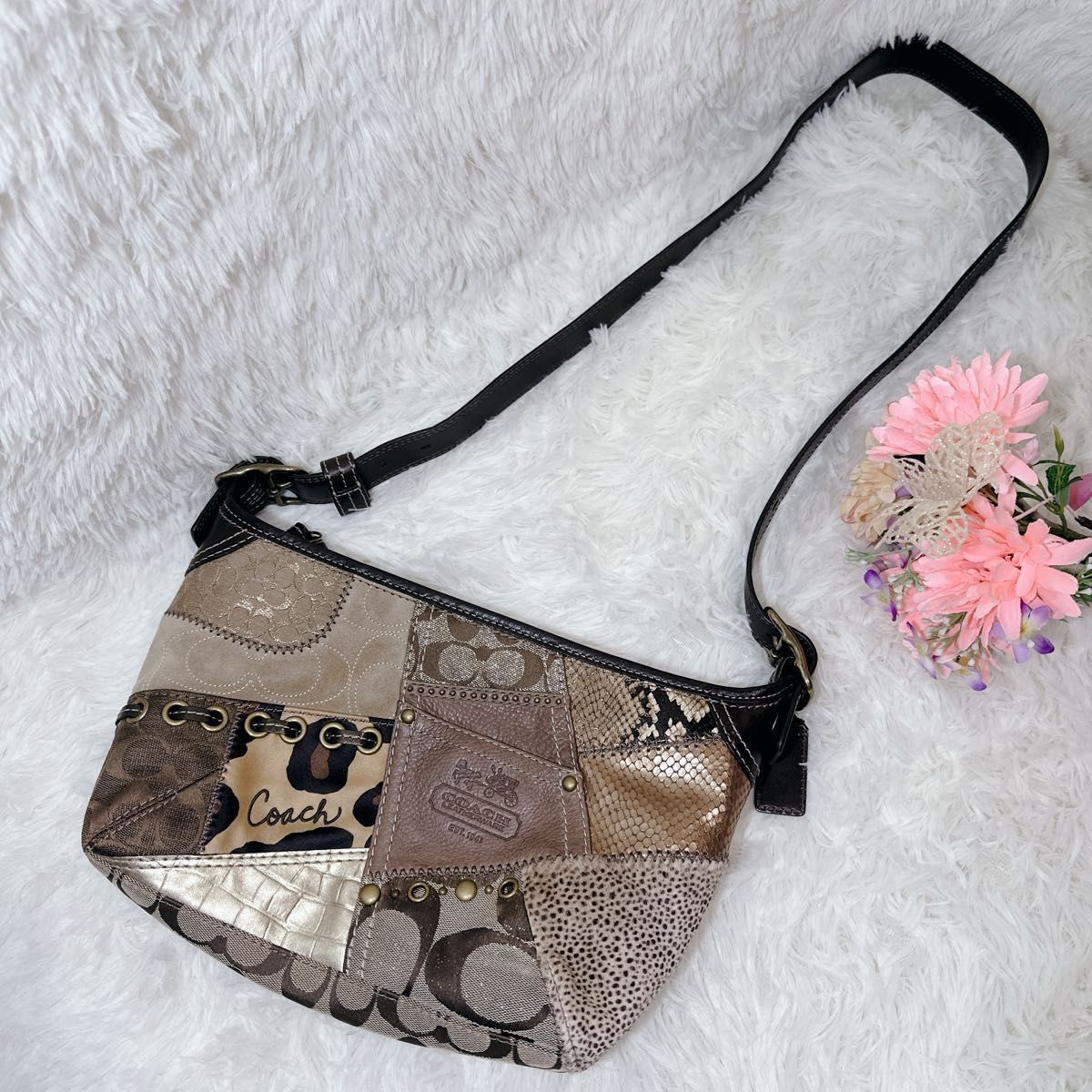 良品 COACH coach コーチ ショルダーバッグ ハンドバック パッチ 良品 COACH coach コーチ ショルダーバッグ ハンドバック パッチ