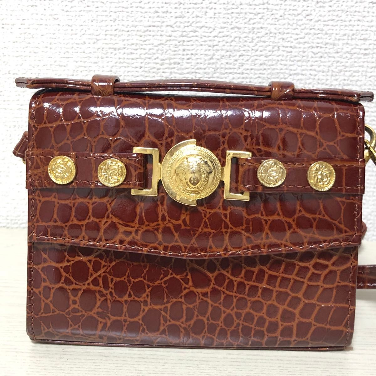 VERSACE ヴェルサーチ クロコダイル ショルダーバッグ トート VERSACE ヴェルサーチ クロコダイル ショルダーバッグ トート
