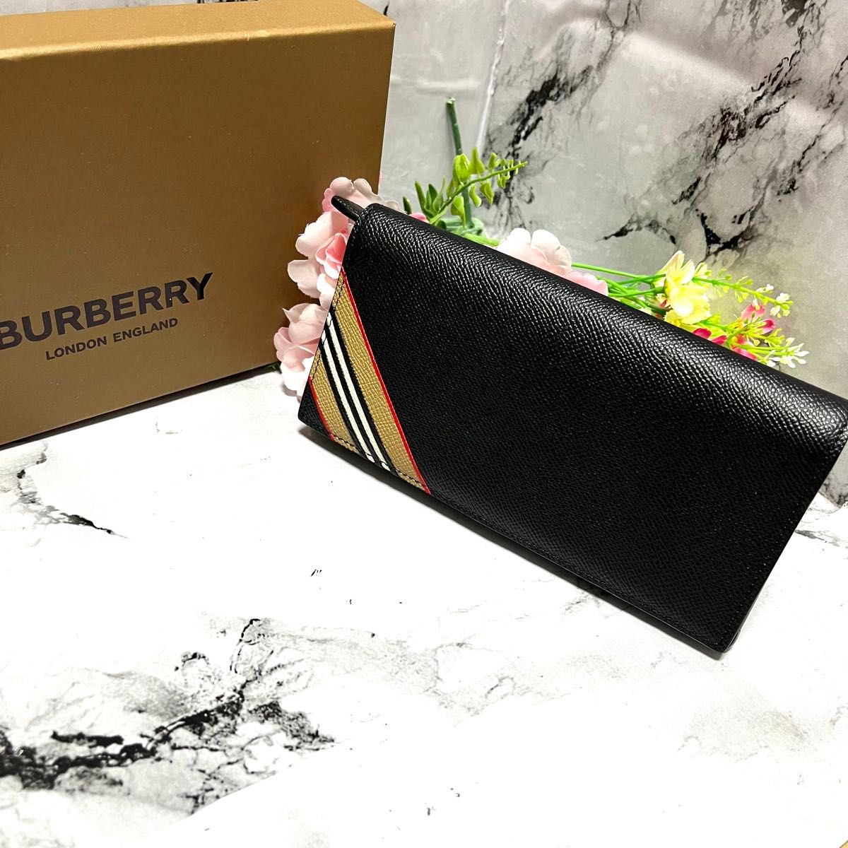極美品】バーバリー 長財布 チェック柄 キャベンディッシュ 極美品】バーバリー 長財布 チェック柄 キャベンディッシュ