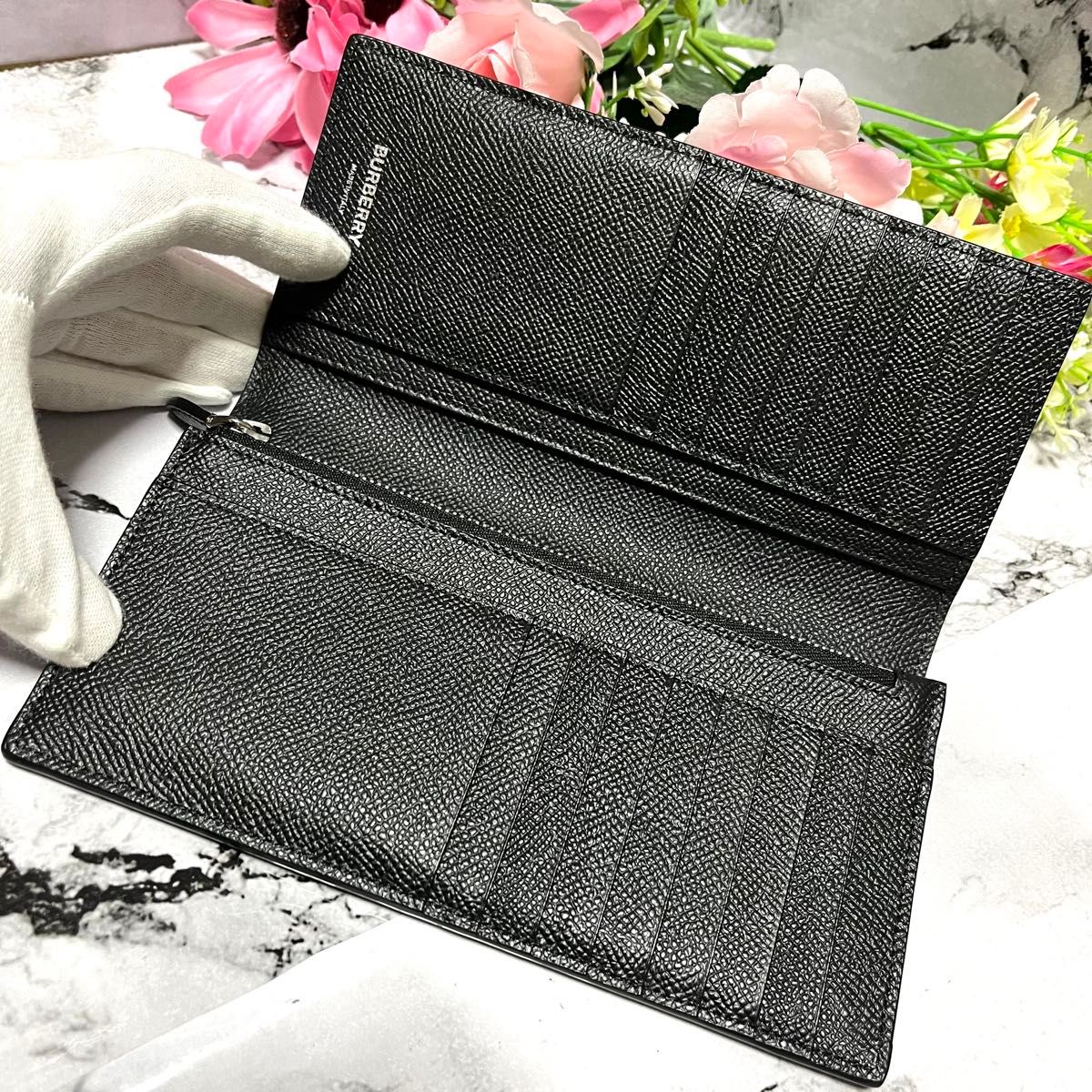 極美品】バーバリー 長財布 チェック柄 キャベンディッシュ 極美品】バーバリー 長財布 チェック柄 キャベンディッシュ