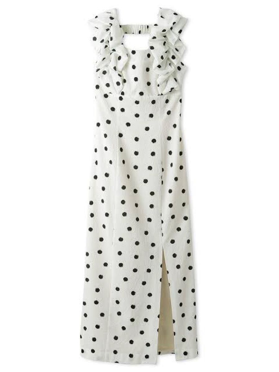 大人気完売品 SNIDEL バルーンフリルスリーブIラインワンピース ドット M 大人気完売品 SNIDEL バルーンフリルスリーブIラインワンピース
