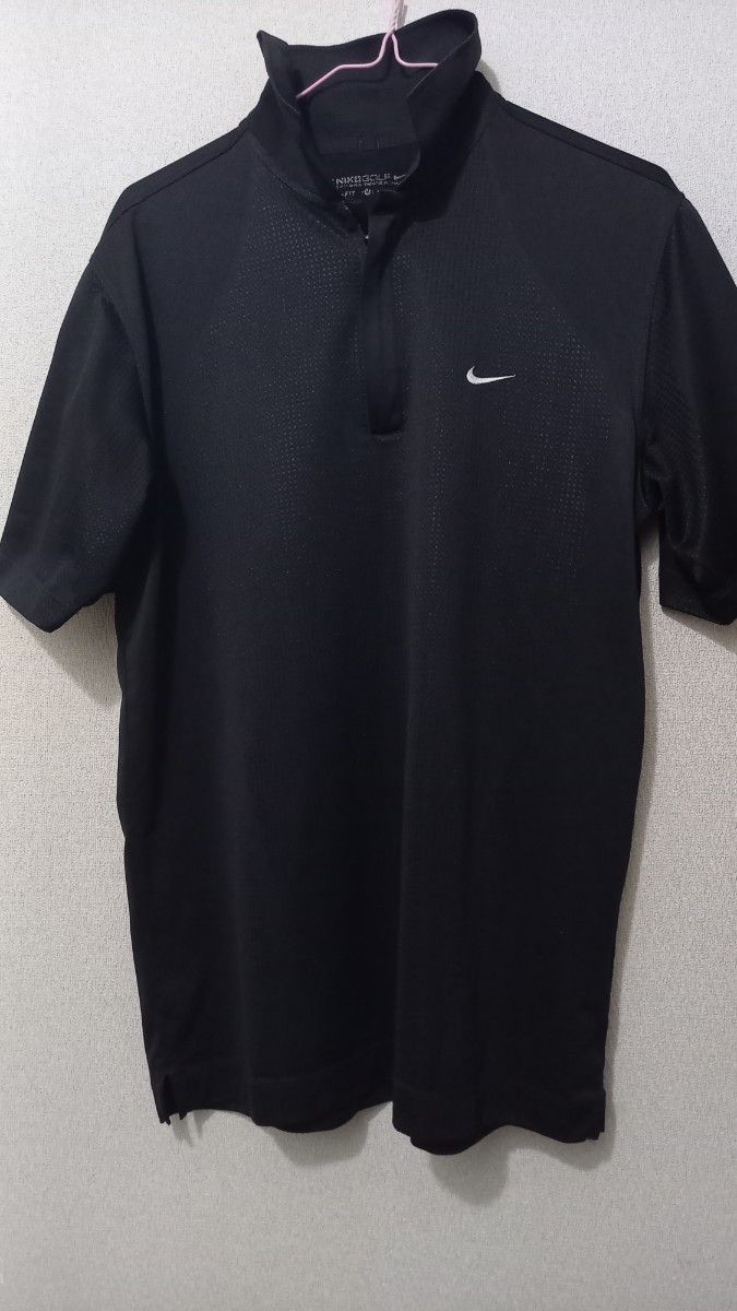 NIKE GOLF ゴルフウェア ジップアップ ポロシャツ ブラック NIKE GOLF ゴルフウェア ジップアップ ポロシャツ ブラック