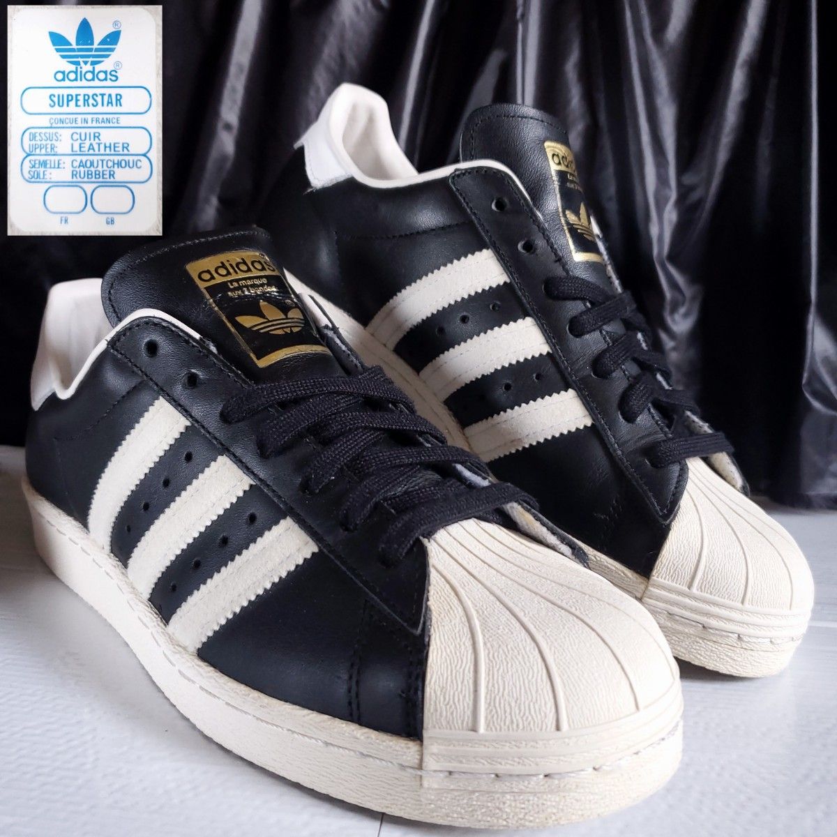 adidas 金ベロ 80s SUPER STAR スーパースター ブラック 黒 82 adidas 金ベロ 80s SUPER STAR スーパースター ブラック 黒 82