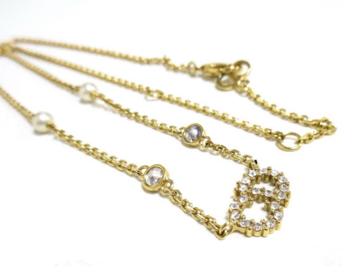 美品DIOR Clair D Lune ストーン パール ネックレス ディオール 美品DIOR Clair D Lune ストーン パール ネックレス ディオール