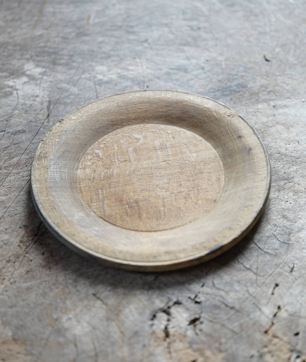 18世紀 1700年代 スウェーデン木皿 Swedish Wooden Round Rim Plate / フォークアート 民芸 オブジェ 古道具 アンティーク 器 17
