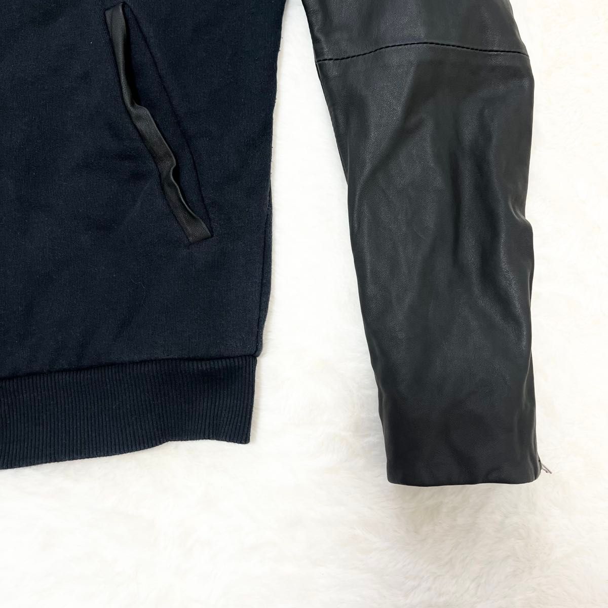 DIESEL ディーゼル 異素材 切り替え ジップアップ パーカー 袖 DIESEL ディーゼル 異素材 切り替え ジップアップ パーカー 袖
