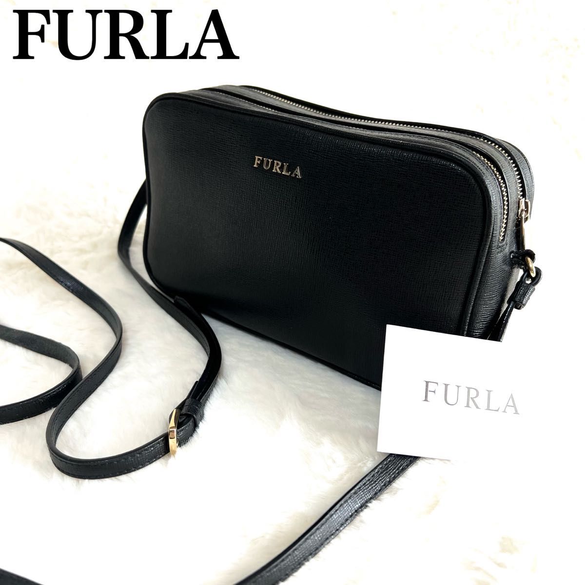 極美品】FURLA フルラ ショルダーバッグ カメラバッグ レザー 極美品】FURLA フルラ ショルダーバッグ カメラバッグ レザー