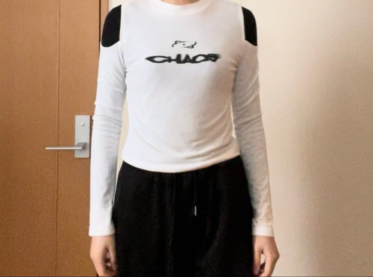 FOLLOWIN フォロウィン 長袖カットソー Y2K カットソー 古着 長袖 白