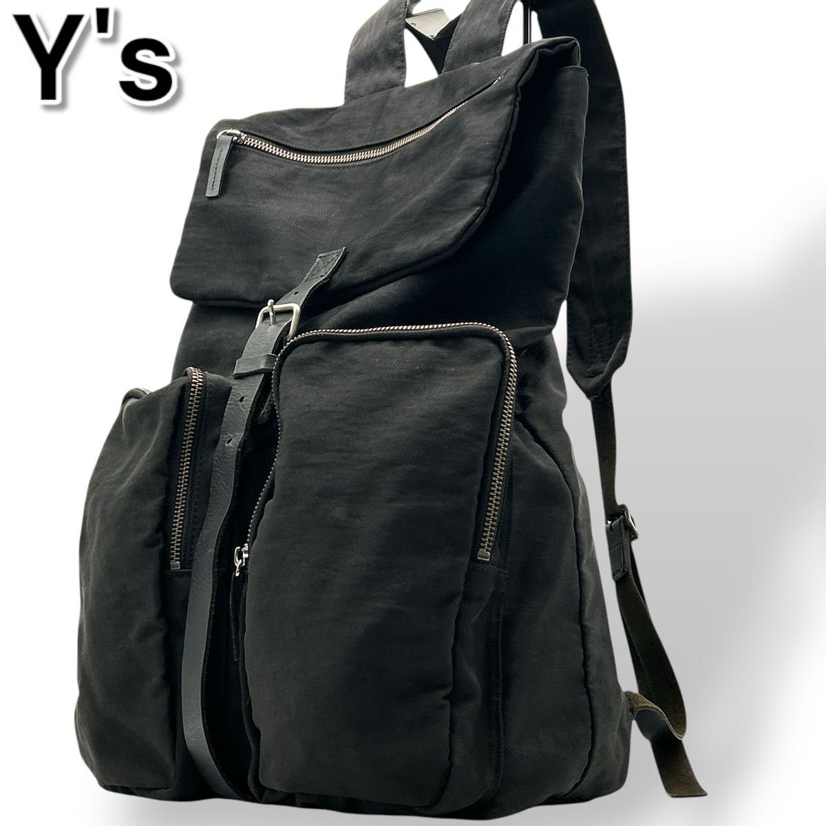 希少】Y's ヨウジヤマモト バックパック 黒 A4収納可 通勤通学 希少】Y's ヨウジヤマモト バックパック 黒 A4収納可 通勤通学