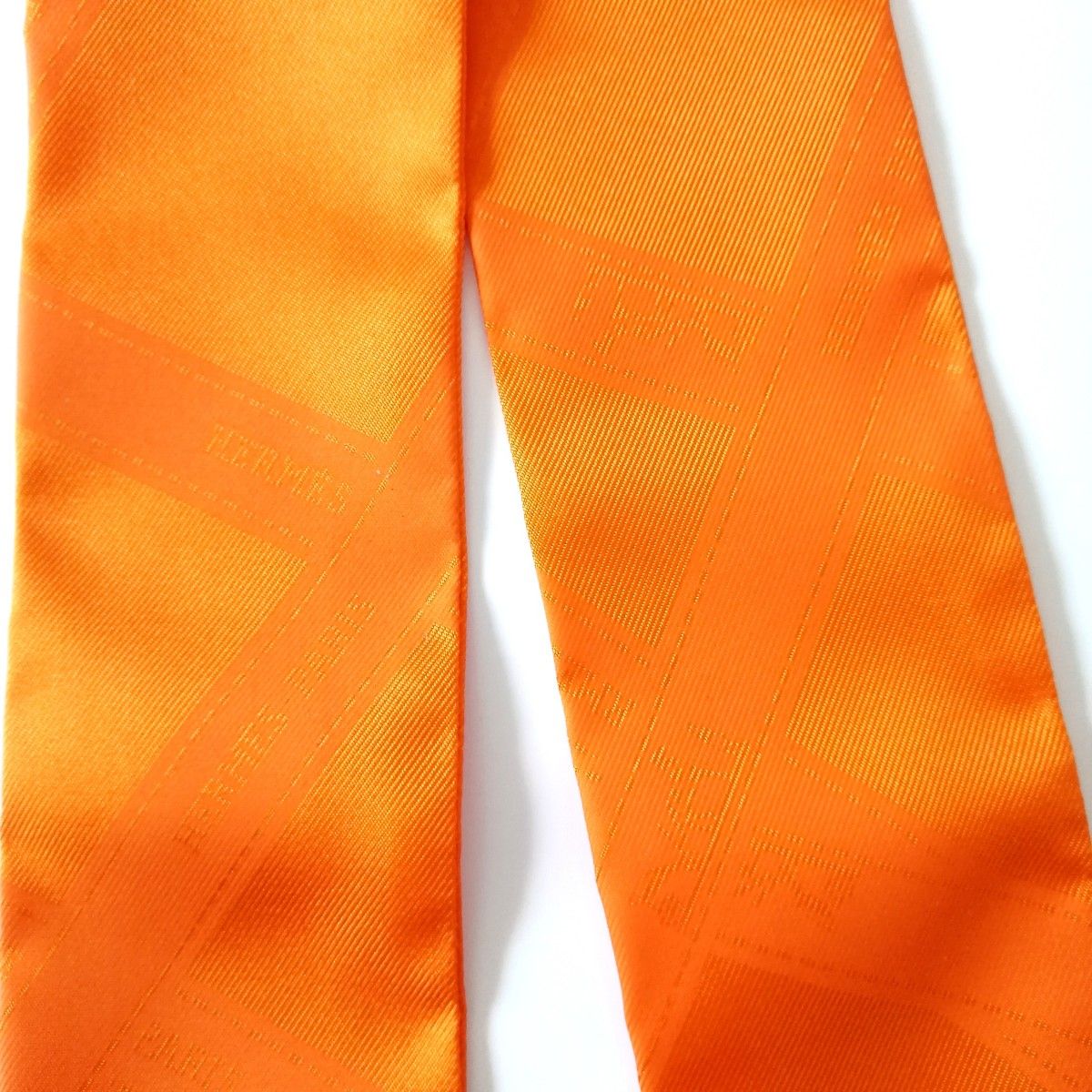 美品 エルメス HERMES ツイリー オレンジ ボルデュック 951 美品 エルメス HERMES ツイリー オレンジ ボルデュック 951