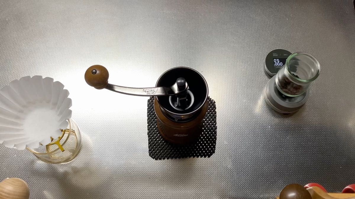 中挽き品質向上改良型 Kalita コーヒーミル 手動 ブラウン KH-3改良型
