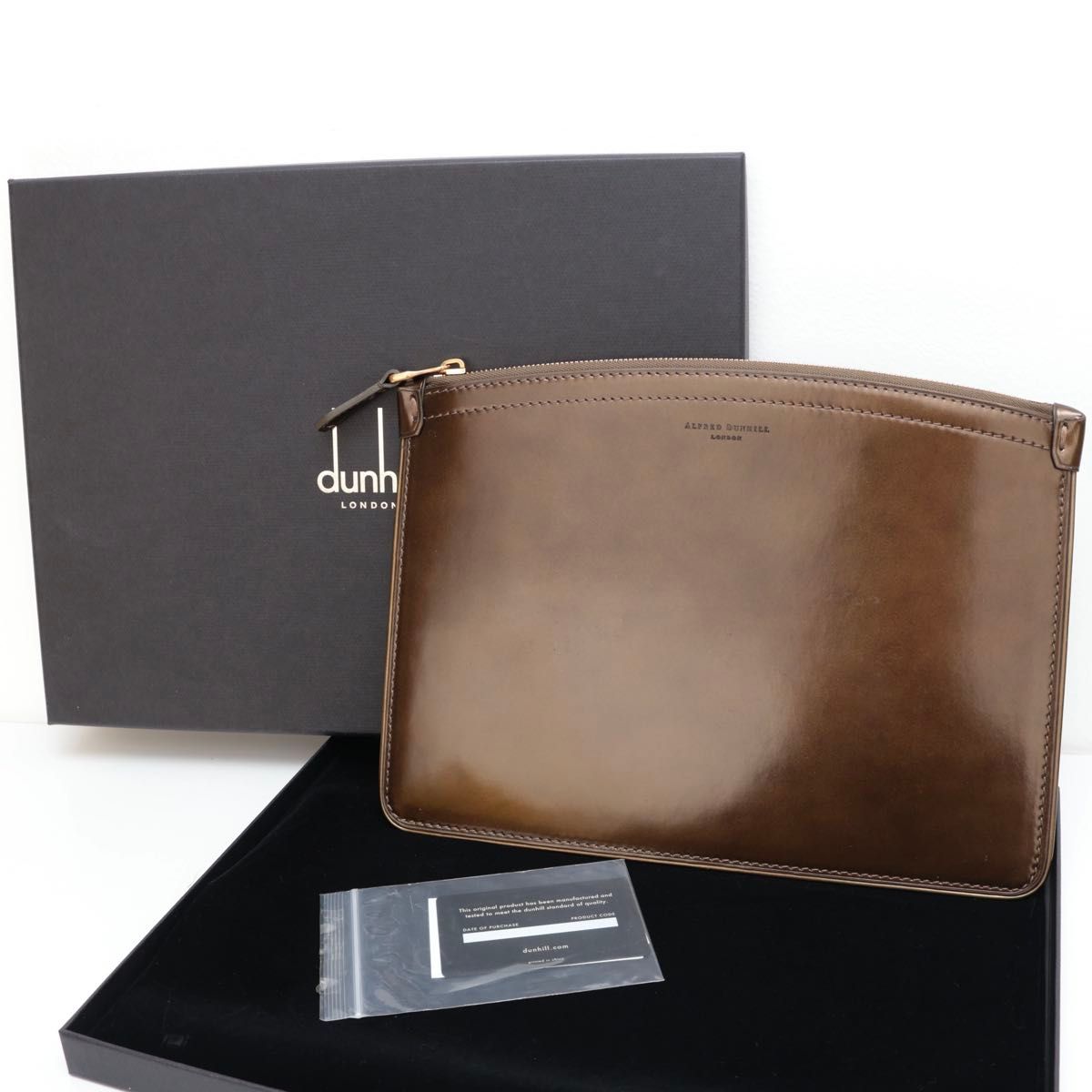 難有り未使用 ダンヒル Alfred Dunhill クラッチバッグ レザー 難有り未使用 ダンヒル Alfred Dunhill クラッチバッグ レザー