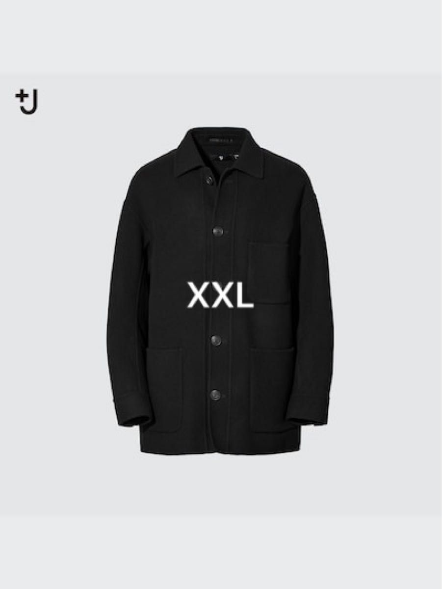 新品 XXL UNIQLO+J ウールブレンドオーバーシャツジャケット 黒 新品 XXL UNIQLO+J ウールブレンドオーバーシャツジャケット 黒