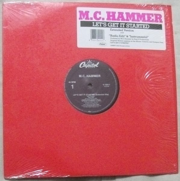 12インチ M.C. Hammer Let's Get It Started M.C.ハマー V-15411 シュリンク・シール付_画像1