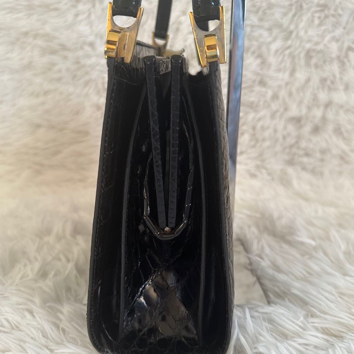 LANCEL ランセルハンドバッグ クロコ 型押しレザー 黒|Yahoo LANCEL ランセルハンドバッグ クロコ 型押しレザー 黒|Yahoo