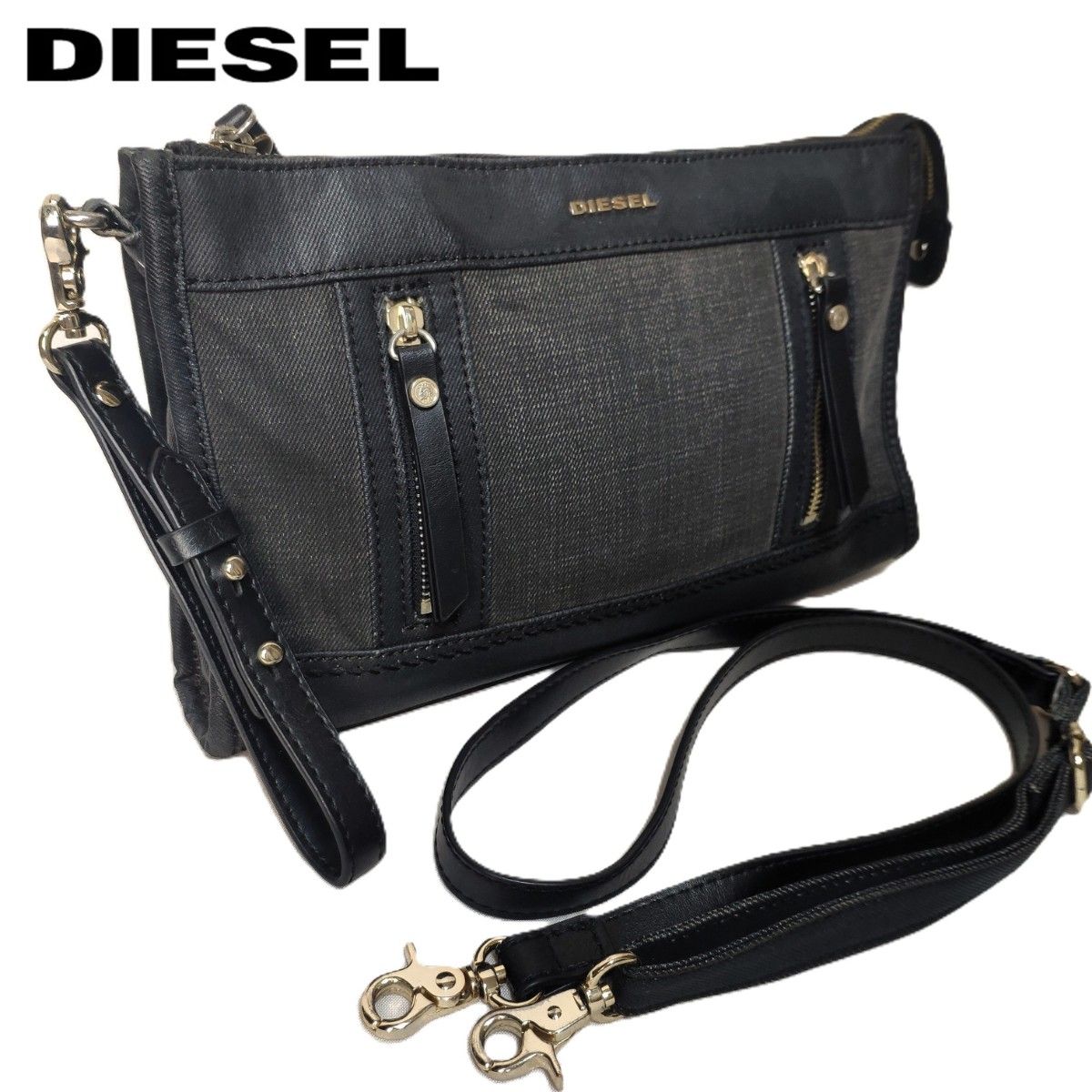 美品 DIESEL ディーゼル キャンバス デニム 2WAY ショルダー 美品 DIESEL ディーゼル キャンバス デニム 2WAY ショルダー