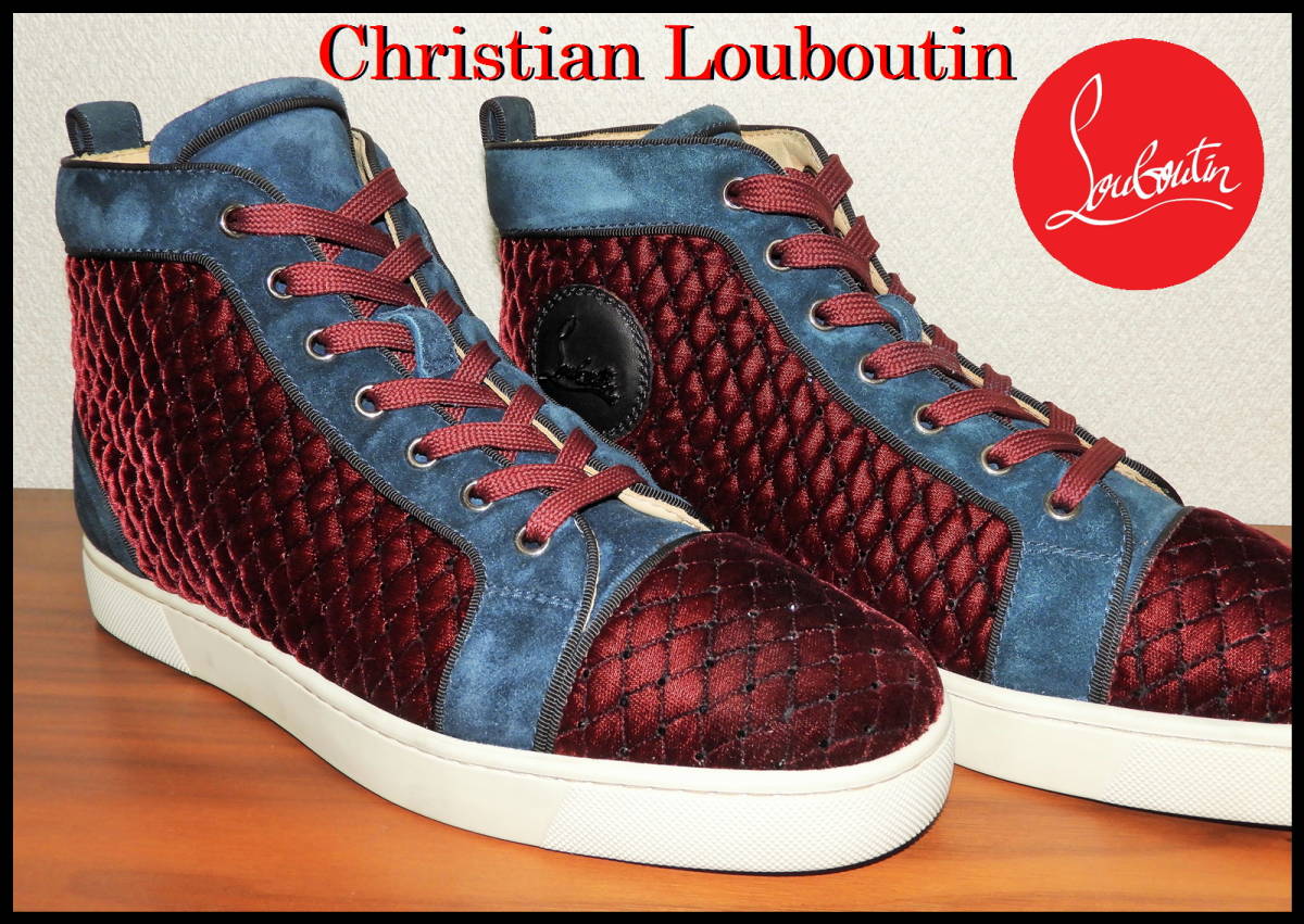 激レア Christian Louboutin 27.0cm メンズ ベルベット ルイススワロ