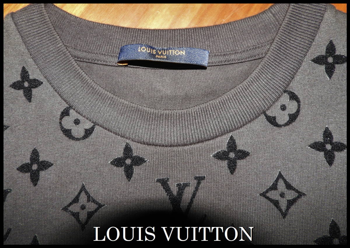 LOUIS VUITTON モノグラムＴシャツ 国内正規品 LV グリメタル メンズ S ベロア 激レア 即完売品 ポケットポーチ付き M ダミエ スウェット_画像9