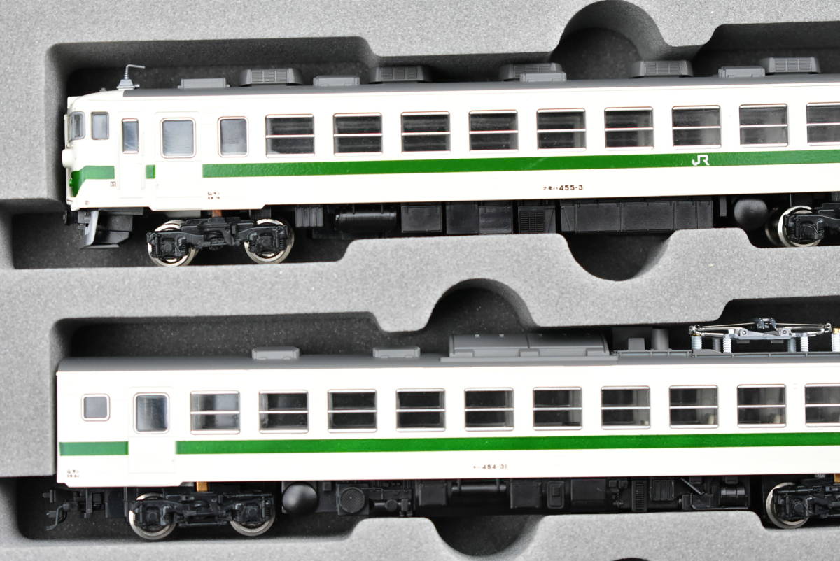 KATO N gauge 455 series green liner train 6 both set JR beautiful goods railroad model vehicle case attaching image 10 sheets publication middle 