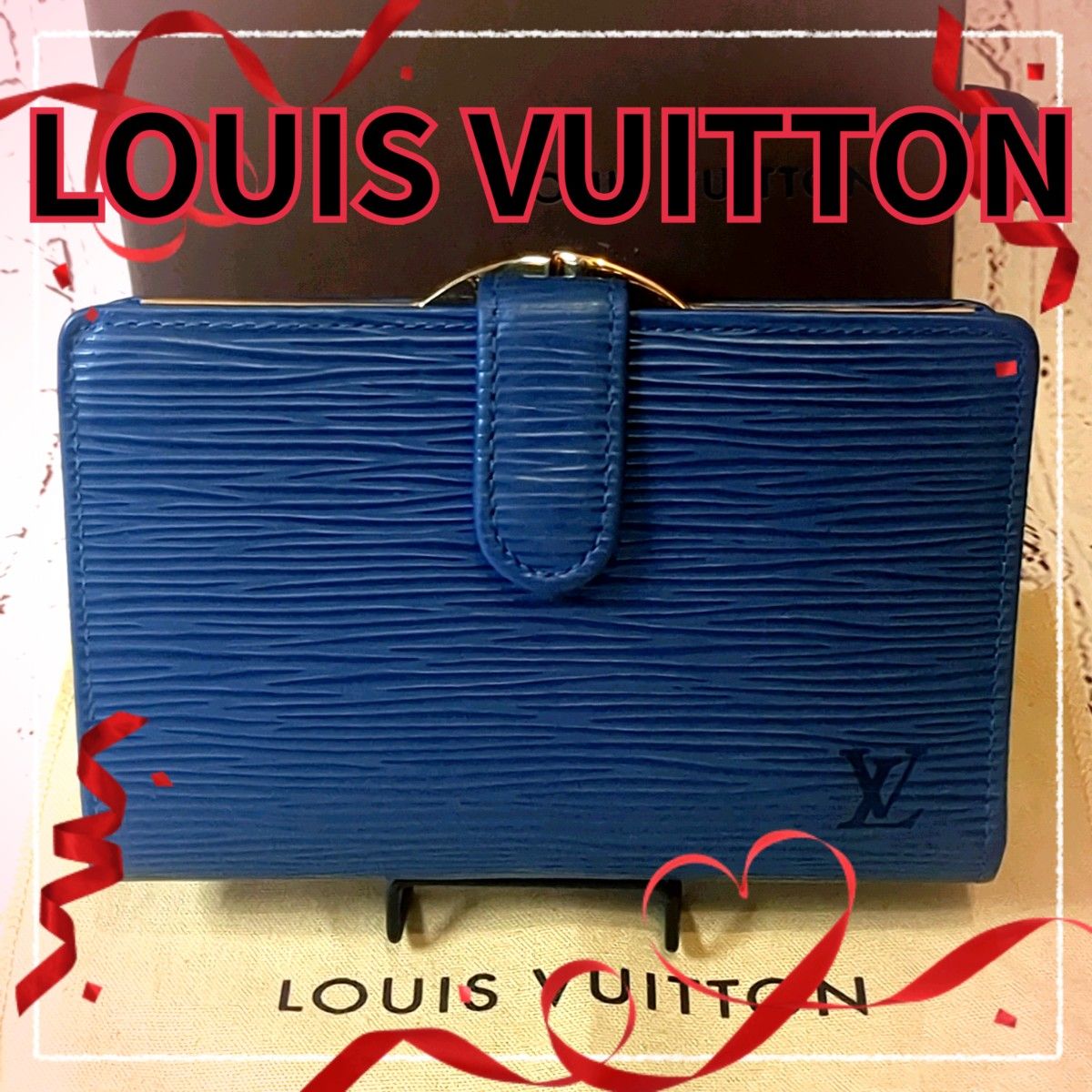 超極美品】LOUIS VUITTON ルイヴィトン 二つ折財布 エピ ポルト 超極美品】LOUIS VUITTON ルイヴィトン 二つ折財布 エピ ポルト