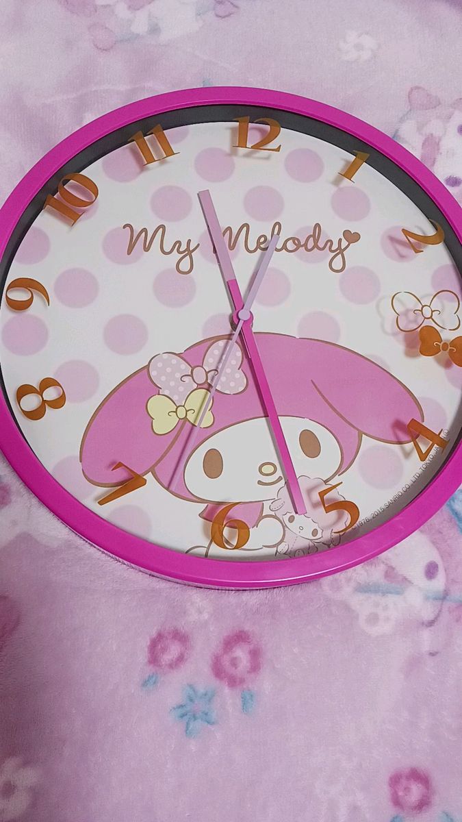 My Melody マイメロディ 壁掛け時計 ウォールクロック ピンク ドット インテリア サンリオ Sanrio キャラクター