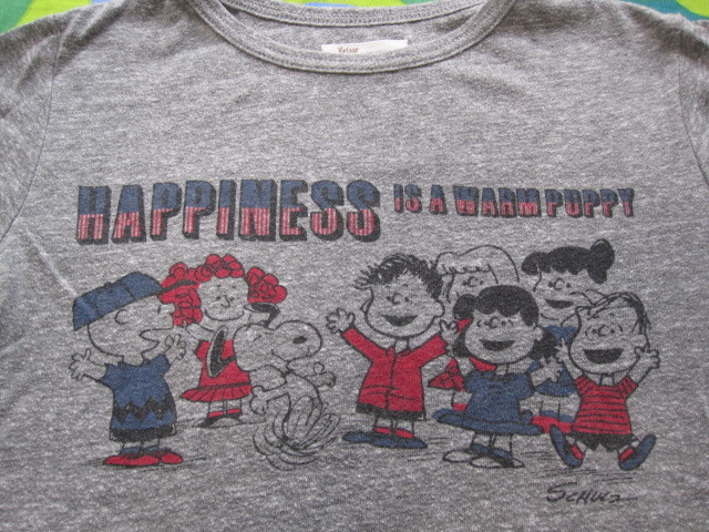 キッズ130 vintage PEANUTS ピーナッツ SNOOPY スヌーピー 半袖Tシャツ 霜降りグレー_画像1