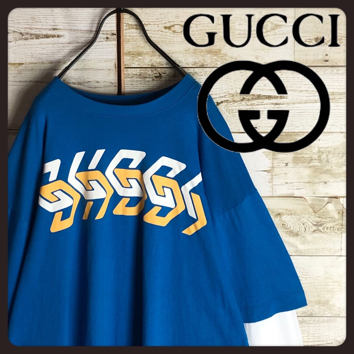 代引き不可】 GUCCI グッチ ダメージ加工 ドラゴン ロゴプリント 代引き不可】 GUCCI グッチ ダメージ加工 ドラゴン ロゴプリント