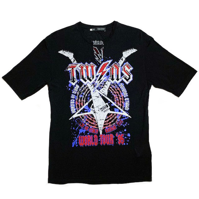 【超ポイントバック祭】 ロックTシャツ 半袖 DC風 ヴィンテージ加工AC (ディースクエアード) 国内正規品■DSQUARED2 黒ブラックS 【定価39640円】 イタリア製 Sサイズ以下 【超ポイントバック祭】 ロックTシャツ 半袖 DC風 ヴィンテージ加工AC (ディースクエアード) 国内正規品■DSQUARED2 黒ブラックS 【定価39640円】 イタリア製 Sサイズ以下