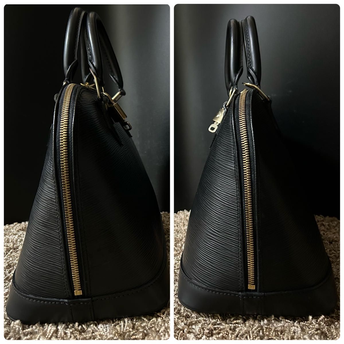 鑑定済み ルイヴィトン アルマPM エピ ハンドバッグ ノワール 鑑定済み ルイヴィトン アルマPM エピ ハンドバッグ ノワール