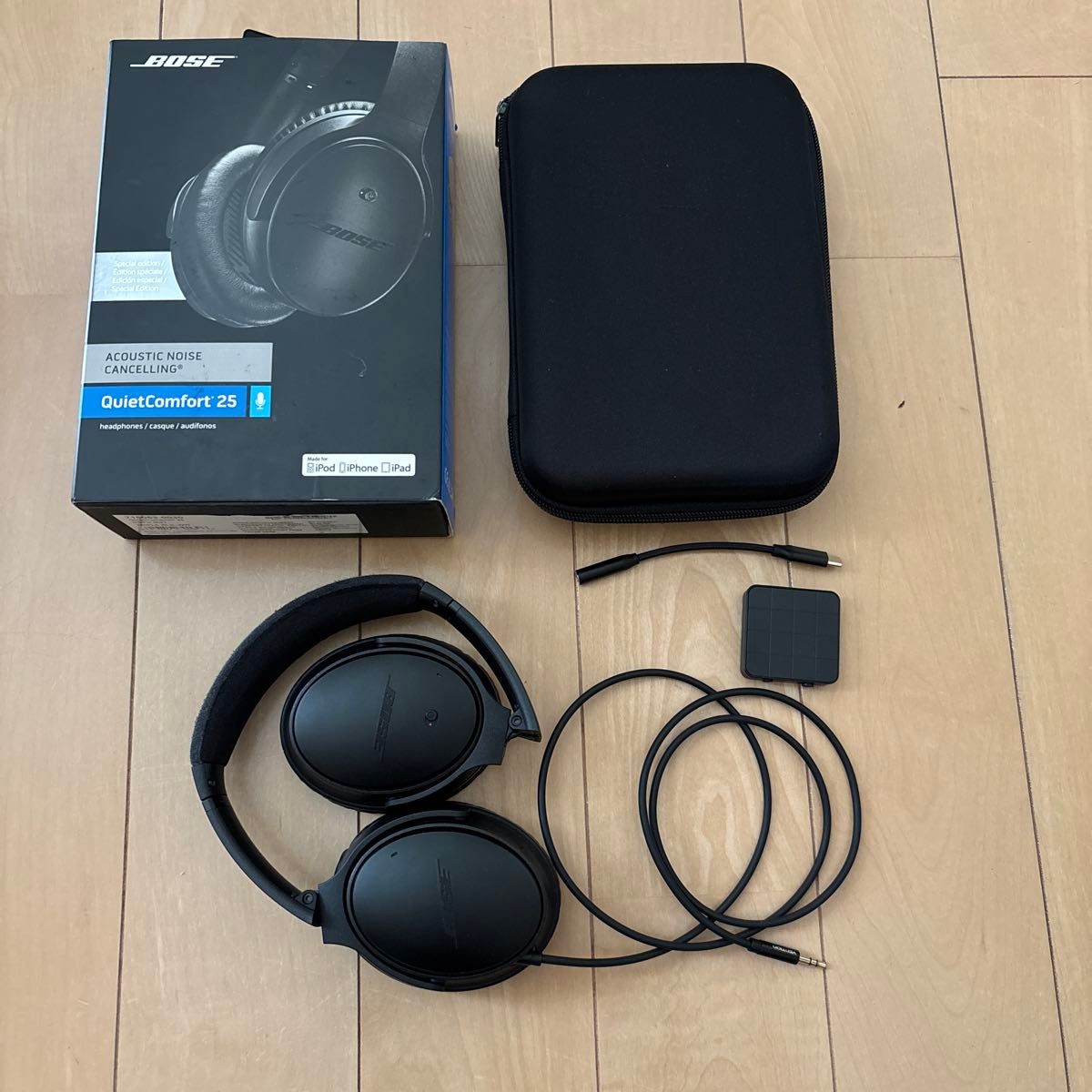 Bose QC25 ヘッドフォン ケース&ワイヤレスレシーバー付き BOSE QuietComfort QC25 ヘッドホン (Bluetoothレシーバーと