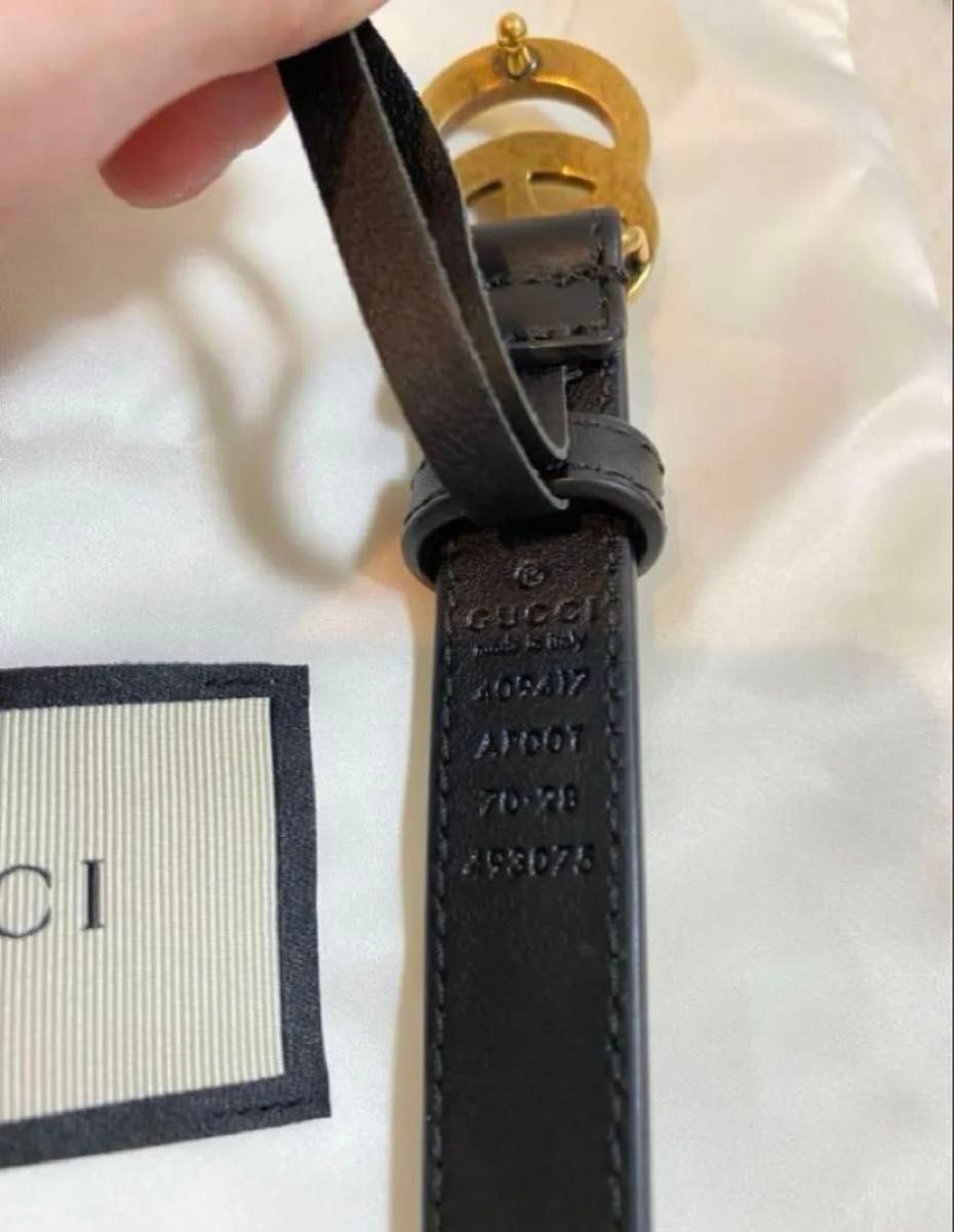 最終値下げ 美品 GUCCI グッチ ダブルGスリムベルト 箱 袋付き 最終値下げ 美品 GUCCI グッチ ダブルGスリムベルト 箱 袋付き
