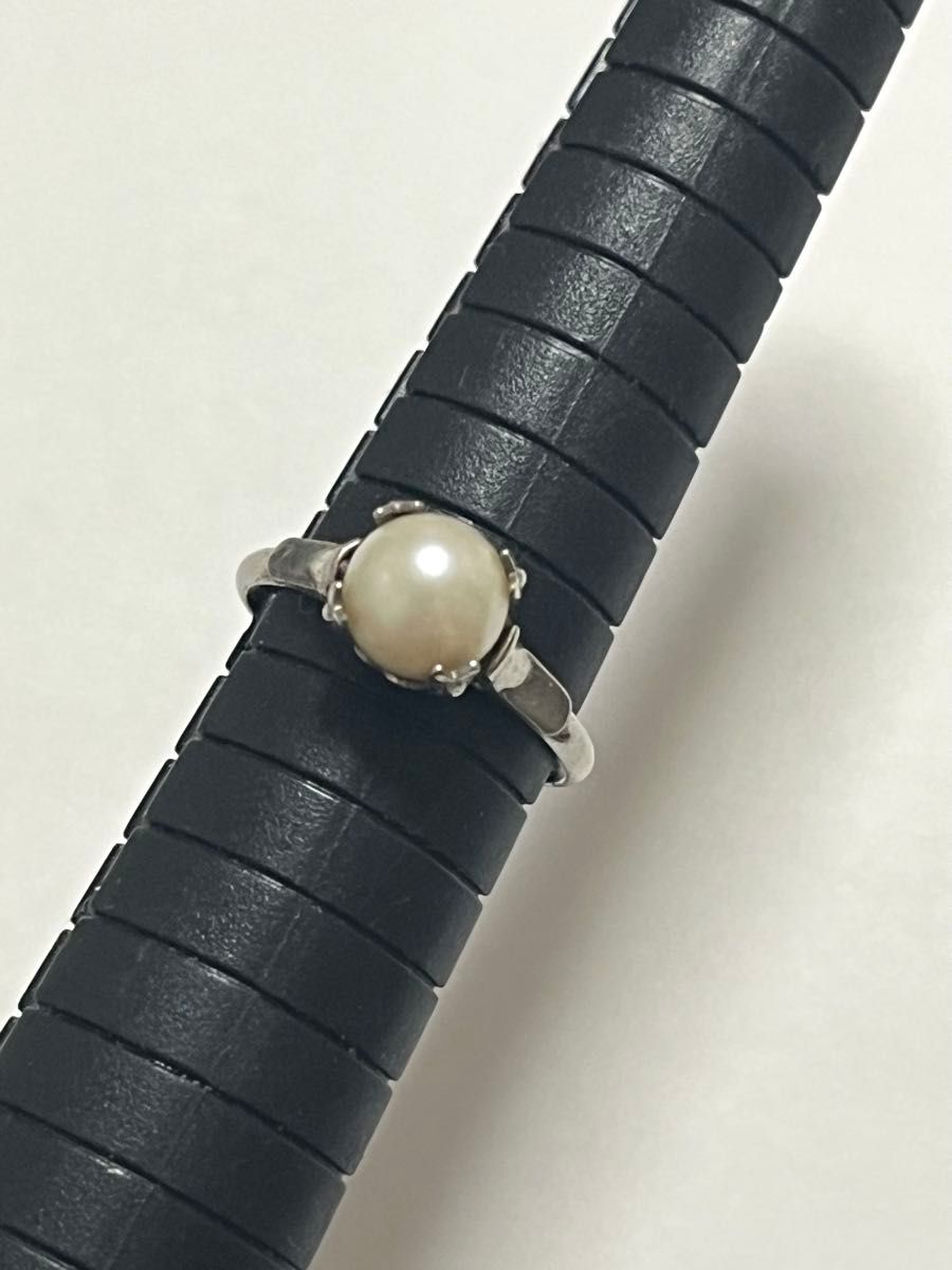 SILVER刻印 本真珠 シルバー パールリング 指輪 ヴィンテージ 12 SILVER刻印 本真珠 シルバー パールリング 指輪 ヴィンテージ 12