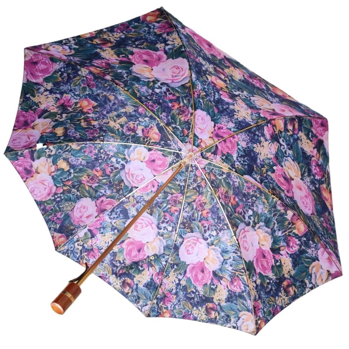 レクサス 傘 晴雨兼用 折りたたみ傘 ピンク 花柄 ほぼ新品 美麗 花柄 折りたたみ傘 サテン ネイビー ピンク 晴雨