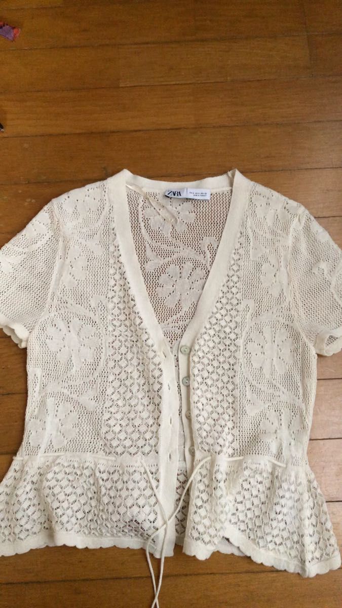 ZARA 半袖 カーディガン