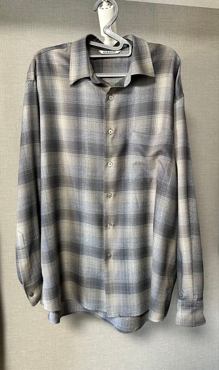 24AW オーラリーSuper Light Wool Check Shirt AURALEE|Yahoo 24AW オーラリーSuper Light Wool Check Shirt AURALEE|Yahoo