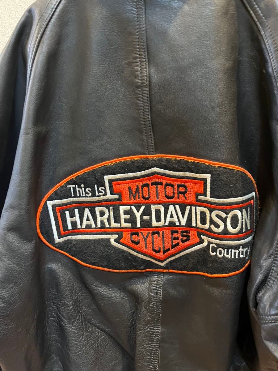希少MA-1タイプ HARLEY-DAVIDSON オールレザースタジャン XL 希少MA-1タイプ HARLEY-DAVIDSON オールレザースタジャン XL